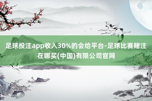 足球投注app收入30%的会给平台-足球比赛赌注在哪买(中国)有限公司官网