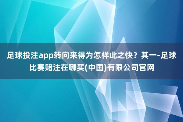 足球投注app转向来得为怎样此之快？其一-足球比赛赌注在哪买(中国)有限公司官网