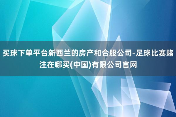 买球下单平台新西兰的房产和合股公司-足球比赛赌注在哪买(中国)有限公司官网