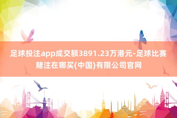 足球投注app成交额3891.23万港元-足球比赛赌注在哪买(中国)有限公司官网