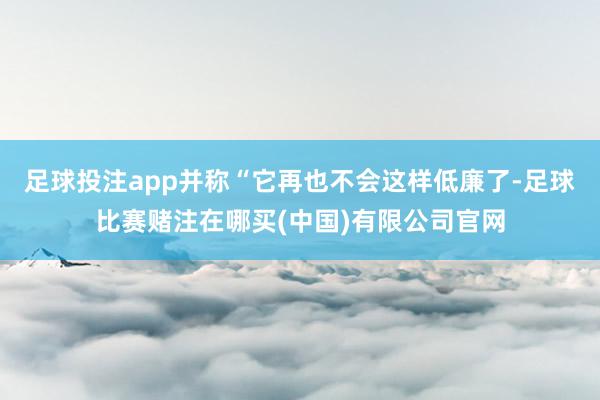 足球投注app并称“它再也不会这样低廉了-足球比赛赌注在哪买(中国)有限公司官网
