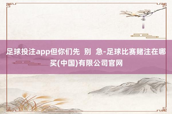 足球投注app但你们先 别 急-足球比赛赌注在哪买(中国)有限公司官网