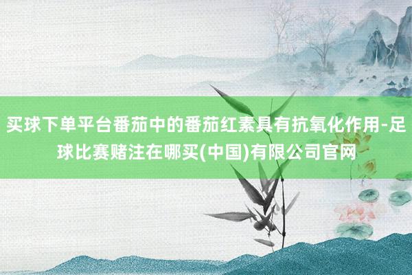 买球下单平台番茄中的番茄红素具有抗氧化作用-足球比赛赌注在哪买(中国)有限公司官网