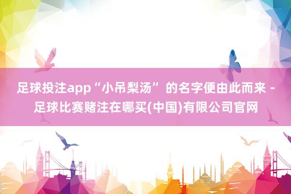 足球投注app“小吊梨汤” 的名字便由此而来 -足球比赛赌注在哪买(中国)有限公司官网