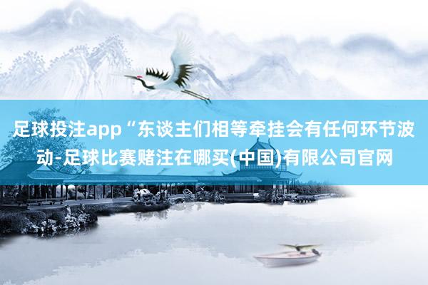 足球投注app“东谈主们相等牵挂会有任何环节波动-足球比赛赌注在哪买(中国)有限公司官网