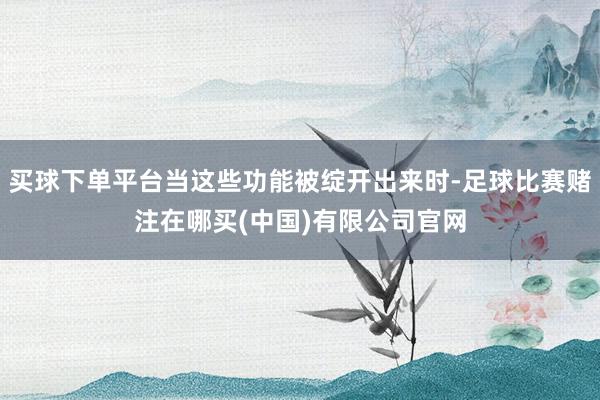 买球下单平台当这些功能被绽开出来时-足球比赛赌注在哪买(中国)有限公司官网